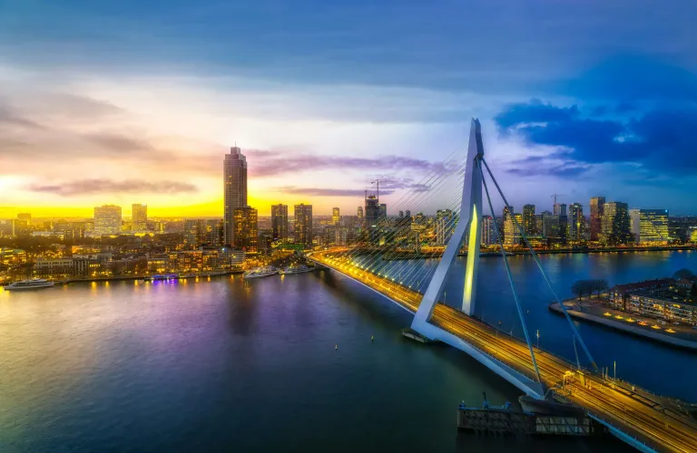Erasmusbrug Zonsondergang